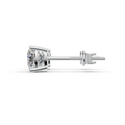 Cushion Cut Real Moissanite 4 Prong Solitaire Stud Earrings Screw Back 14K Gold Plated